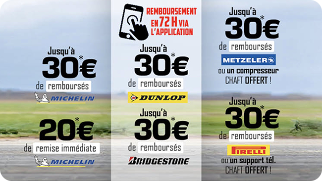 Nos offres pneumatiques sur les
plus grandes marques 