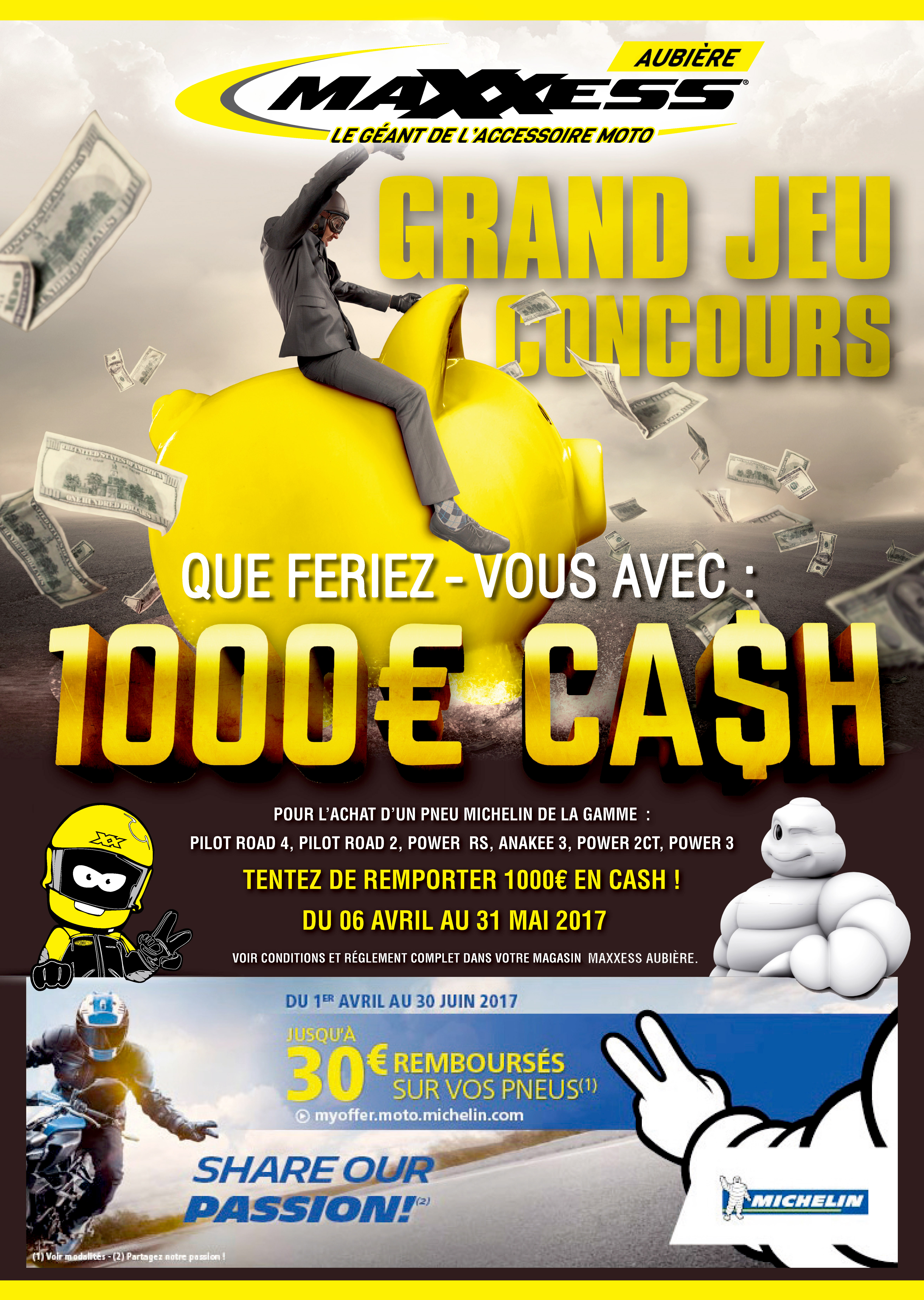 Tentez de remporter 1 000€ en cash avec MAXXESS Aubière !