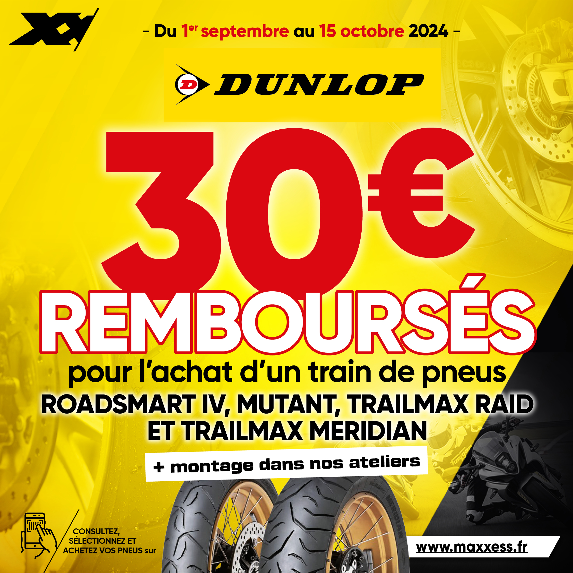 30 € De Remboursement Pour L’achat D’un Train De Pneus DUNLOP