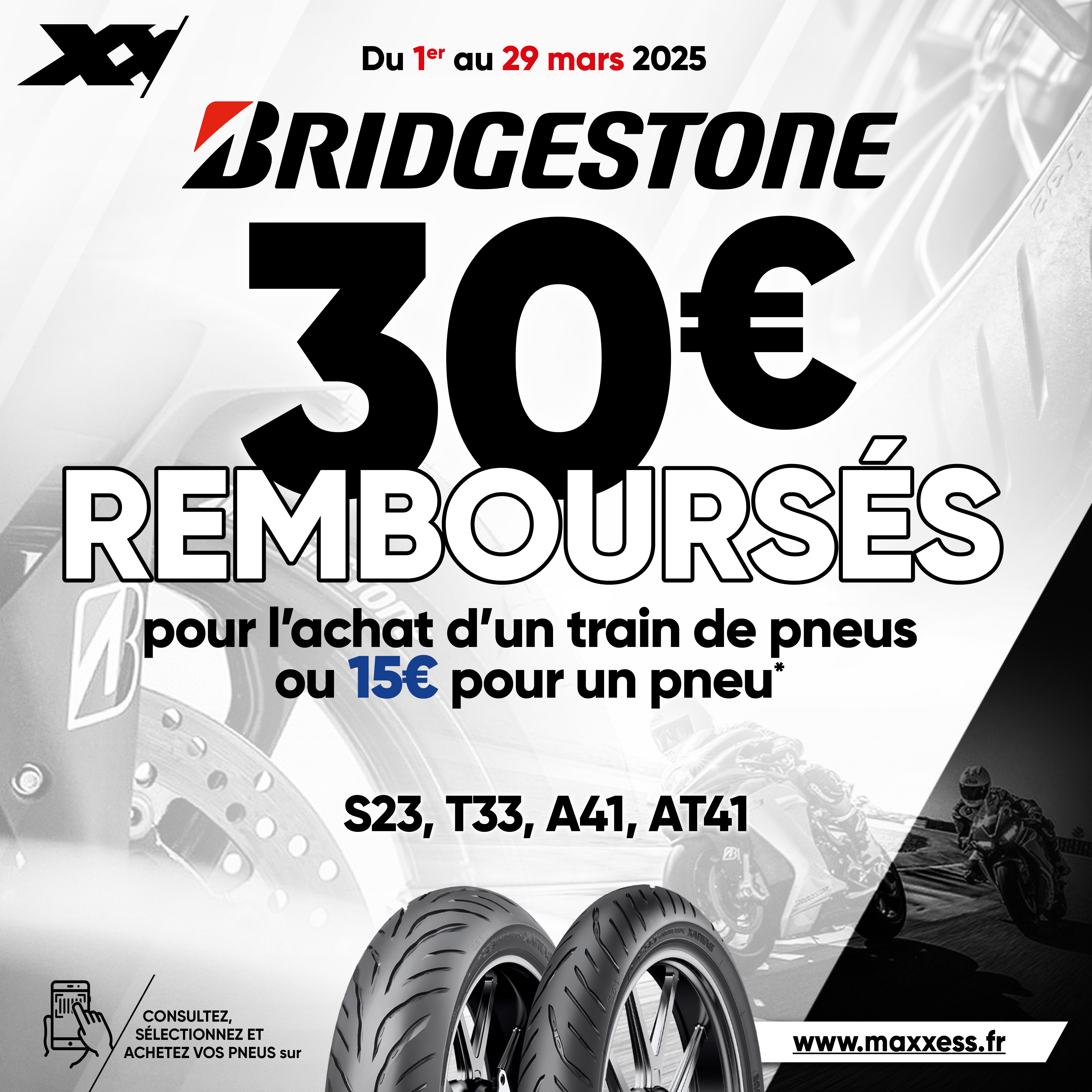 Jusqu’à 30 € De Remboursés Pour L’achat De Pneus BRIDGESTONE